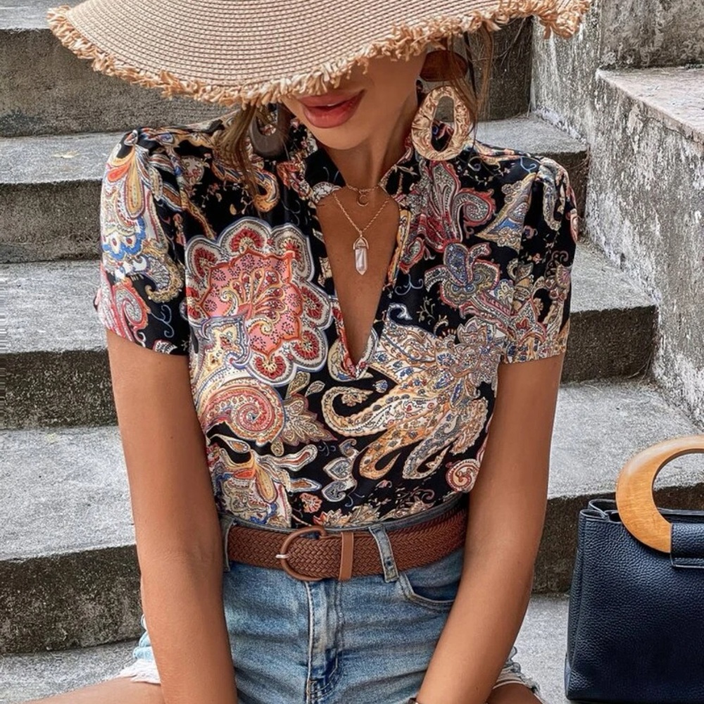 Paisley Print Top